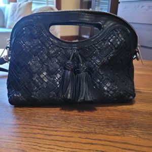 Patricia Nash | Black Leather Crossbody Clutch